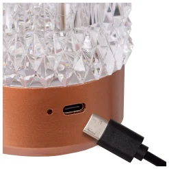 LILY - Oplaadbare Tafellamp - Accu/Batterij - Ø 8 cm - LED Dim to warm - 1x3W 2700K/3000K - Koper - Set van 3*Lucide Discount