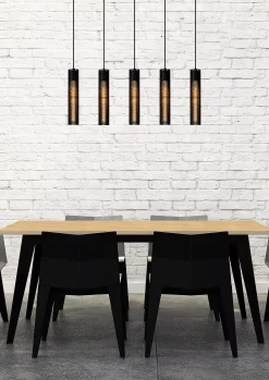 LIONEL - Hanglamp - 5xE27 - Zwart*Lucide Store