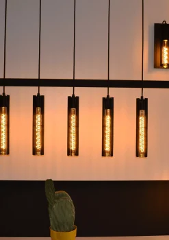 LIONEL - Hanglamp - 5xE27 - Zwart*Lucide Store