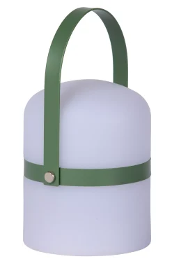 LITTLE JOE - Oplaadbare Tafellamp Binnen/Buiten - Accu/Batterij - Ø 10 cm - LED 3 StepDim - 1x0,3W 2800K/3200K - IP44 - Groen*Lucide Outlet