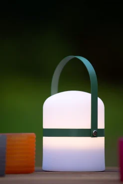 LITTLE JOE - Oplaadbare Tafellamp Binnen/Buiten - Accu/Batterij - Ø 10 cm - LED 3 StepDim - 1x0,3W 2800K/3200K - IP44 - Groen*Lucide Outlet