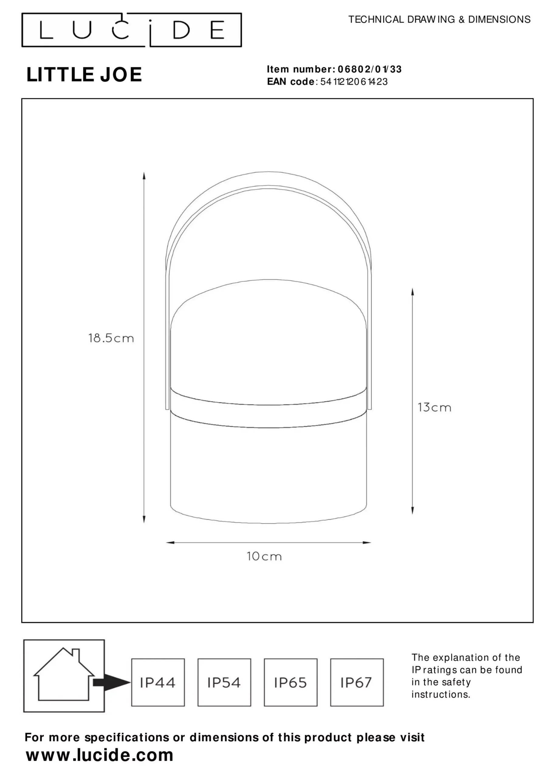 LITTLE JOE - Oplaadbare Tafellamp Binnen/Buiten - Accu/Batterij - Ø 10 cm - LED 3 StepDim - 1x0,3W 2800K/3200K - IP44 - Groen*Lucide Outlet