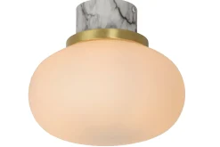 LORENA - Plafonnière Badkamer - Ø 23 cm - 1xE27 - IP44 - Opaal*Lucide Cheap