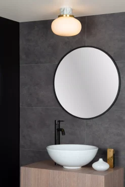 LORENA - Plafonnière Badkamer - Ø 23 cm - 1xE27 - IP44 - Opaal*Lucide Cheap