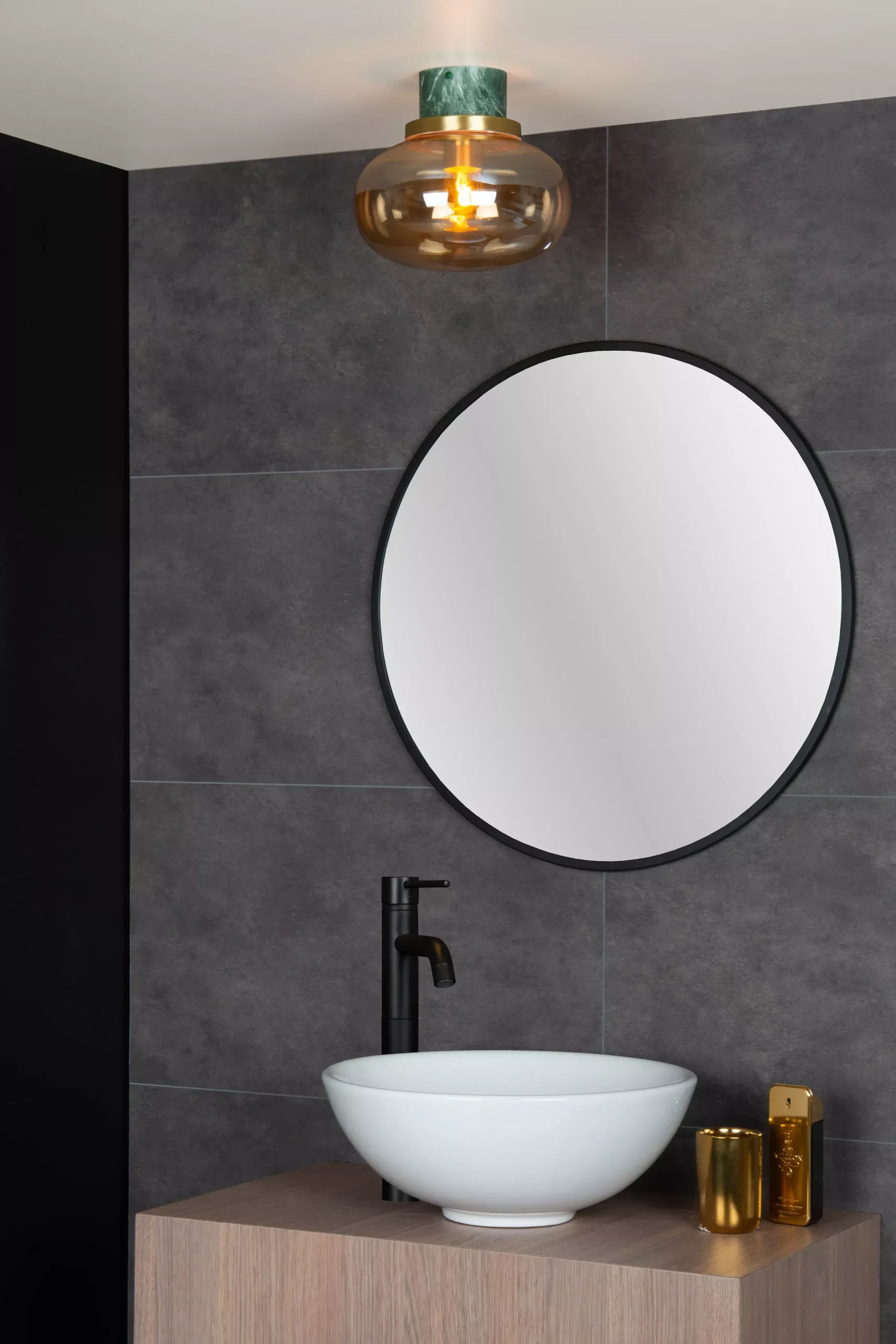 LORENA - Plafonnière Badkamer - Ø 23 cm - 1xE27 - IP44 - Amber*Lucide Hot