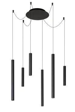 LORENZ - Hanglamp - Ø 120 cm - LED Dimb. - 6x4W 3000K - Zwart*Lucide Flash Sale