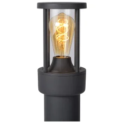 LORI - Sokkellamp - 1xE27 - IP44 - Dag/nacht sensor - Antraciet*Lucide New