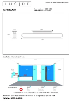 MADELON - Wandlamp Badkamer - LED - 1x9W 2700K - IP44 - Zwart*Lucide Fashion