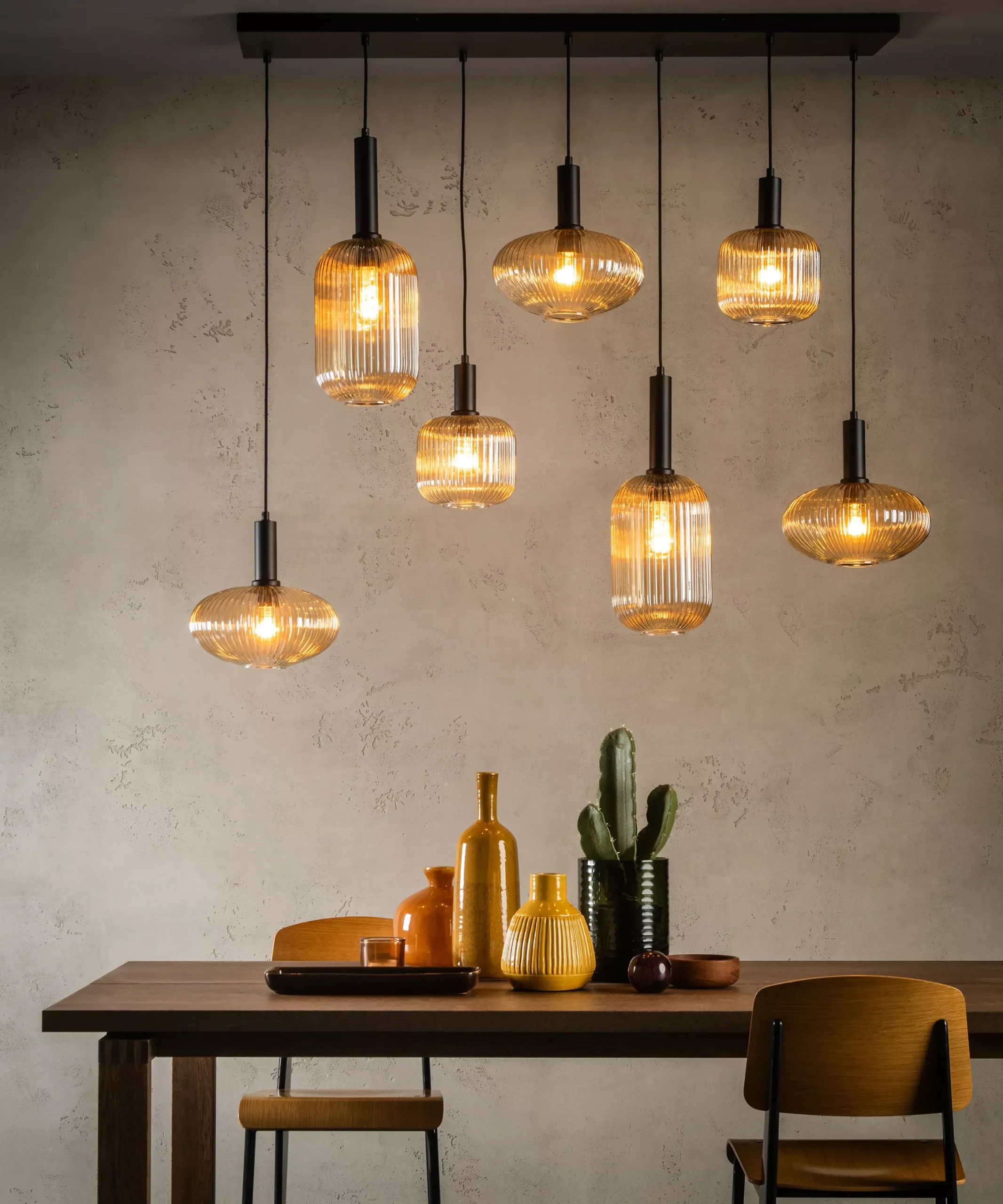 MALOTO - Hanglamp - 7xE27 - Amber*Lucide New