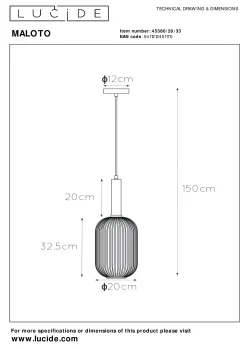 MALOTO - Hanglamp - Ø 20 cm - 1xE27 - Groen*Lucide Outlet
