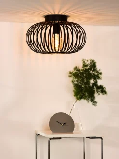 MANUELA - Plafonnière - Ø 39,5 cm - 1xE27 - Zwart*Lucide Fashion