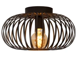MANUELA - Plafonnière - Ø 39,5 cm - 1xE27 - Zwart*Lucide Fashion