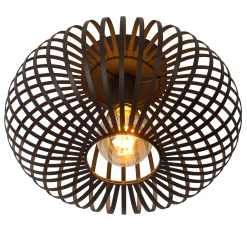 MANUELA - Plafonnière - Ø 39,5 cm - 1xE27 - Zwart*Lucide Fashion