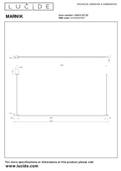 MARNIK - Hanglamp - Ø 2,5 cm - LED Dimb. - CCT - 1x24W 2700K/4000K - Zwart*Lucide Fashion