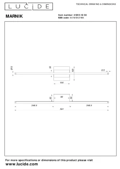 MARNIK - Wandlamp - LED Dimb. - CCT - 1x13W 2700K/4000K - Zwart*Lucide Hot
