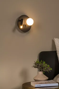 MATIZ - Bedlamp / Wandlamp - Ø 16,5 cm - LED - 3000K - Met USB oplaadpunt - Zwart*Lucide Shop