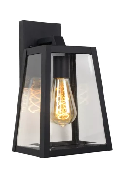 MATSLOT - Wandlamp Binnen/Buiten - 1xE27 - IP23 - Zwart*Lucide Best
