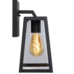 MATSLOT - Wandlamp Binnen/Buiten - 1xE27 - IP23 - Zwart*Lucide Best