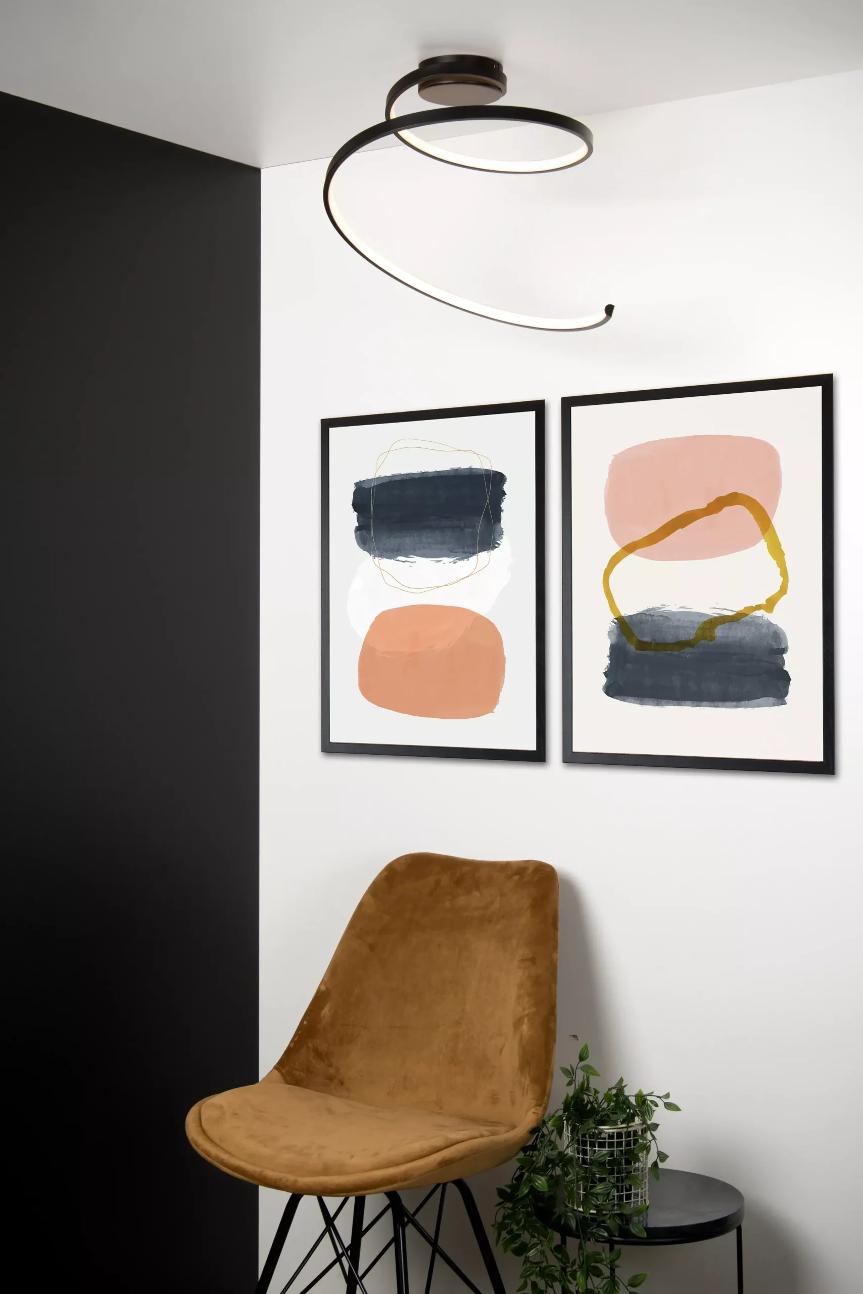 MAXENCE - Plafonnière - Ø 46 cm - LED 3 StepDim - 1x24W 3000K - Zwart*Lucide Hot