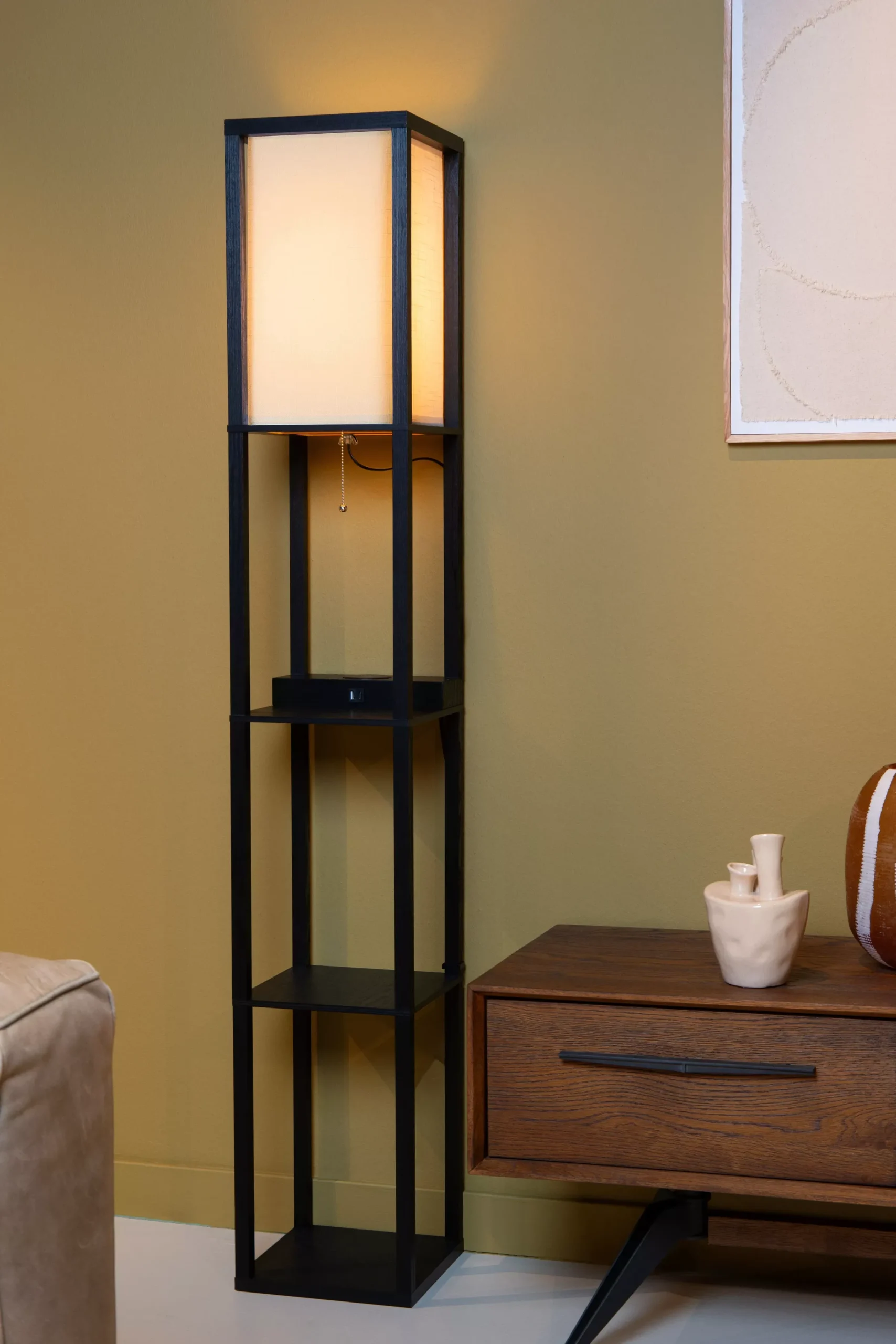 MENNO - Vloerlamp - 1xE27 - Met draadloze oplader - Zwart*Lucide Best Sale
