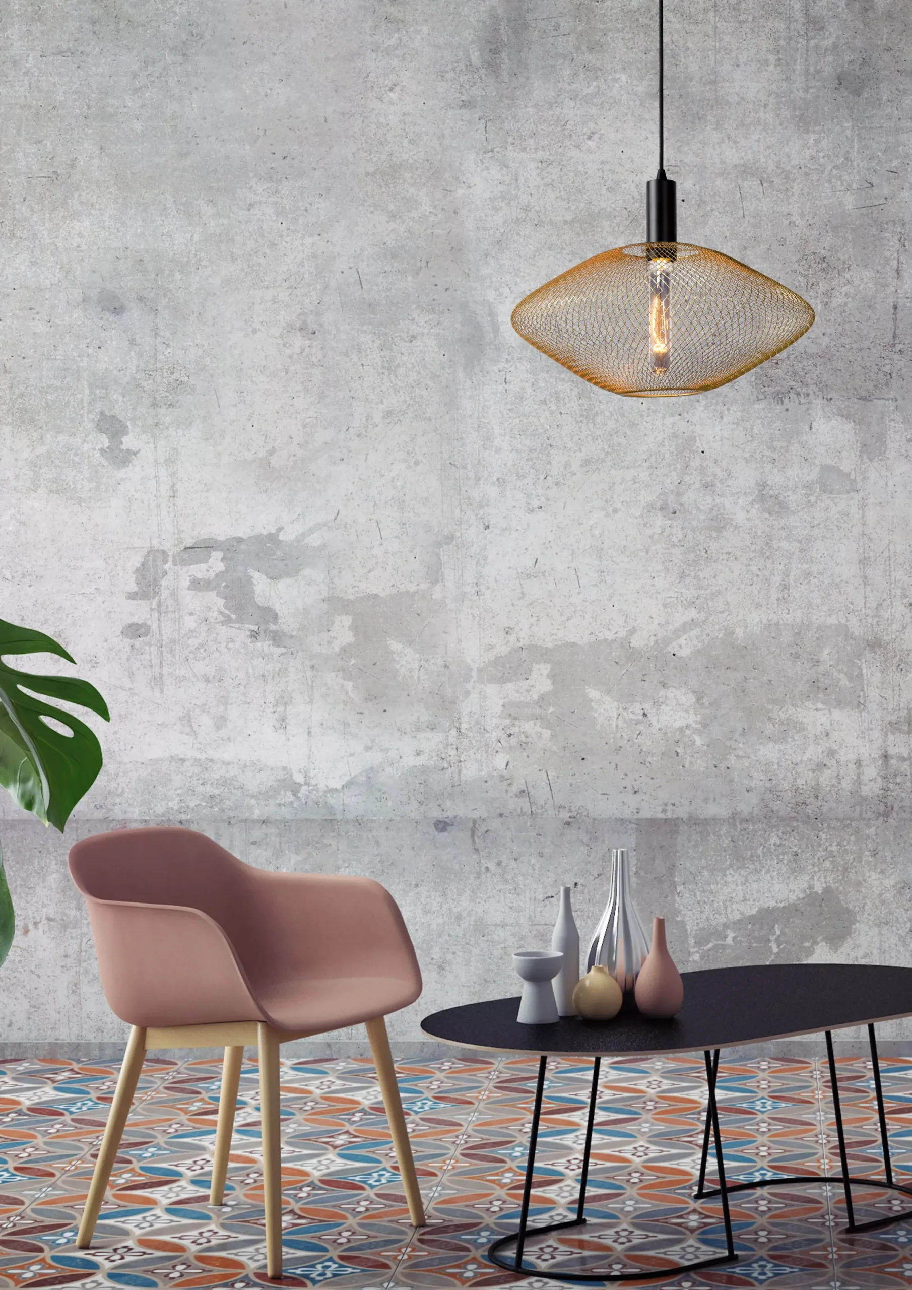 MESH - Hanglamp - Ø 45 cm - 1xE27 - Mat Goud / Messing*Lucide Flash Sale