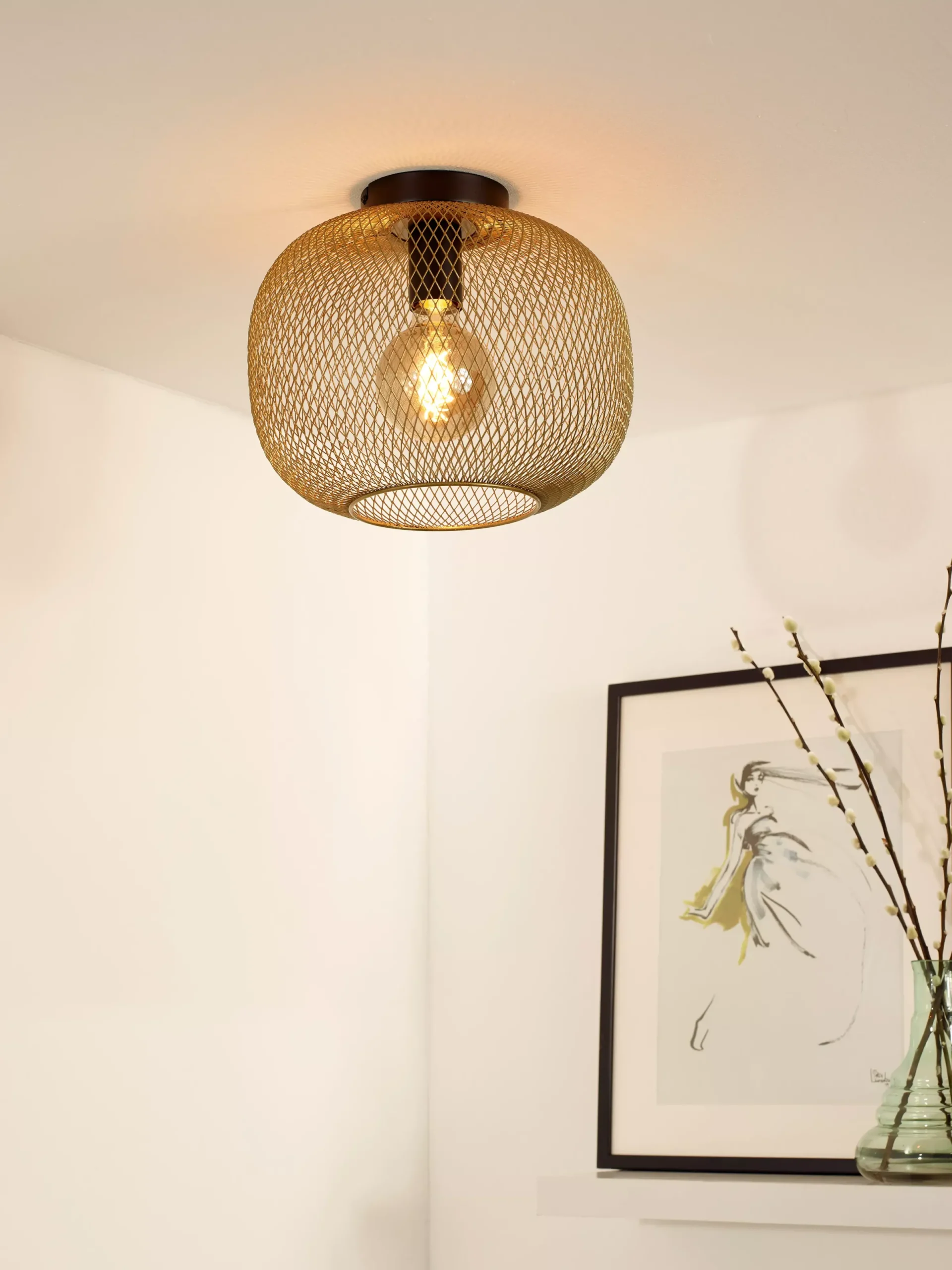 MESH - Plafonnière - Ø 30 cm - 1xE27 - Mat Goud / Messing*Lucide Outlet