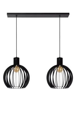 MIKAELA - Hanglamp - 2xE27 - Zwart*Lucide Outlet