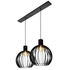 MIKAELA - Hanglamp - 2xE27 - Zwart*Lucide Outlet