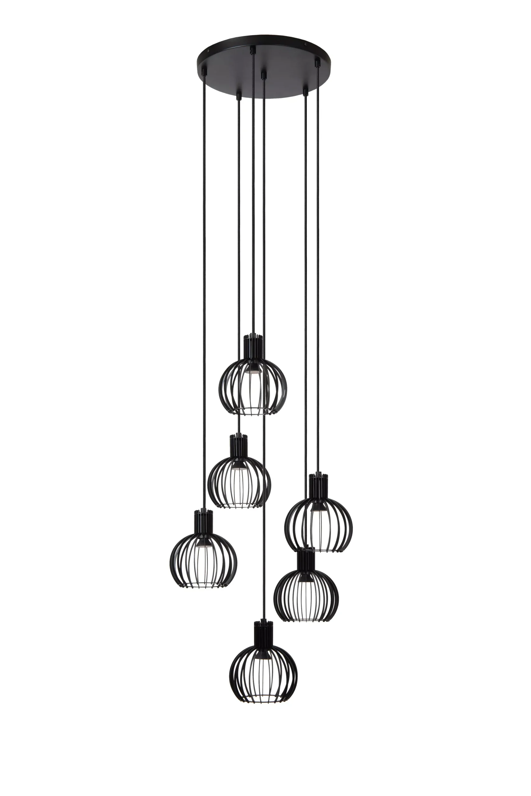 MIKAELA - Hanglamp - Ø 35 cm - 6xE14 - Zwart*Lucide Fashion