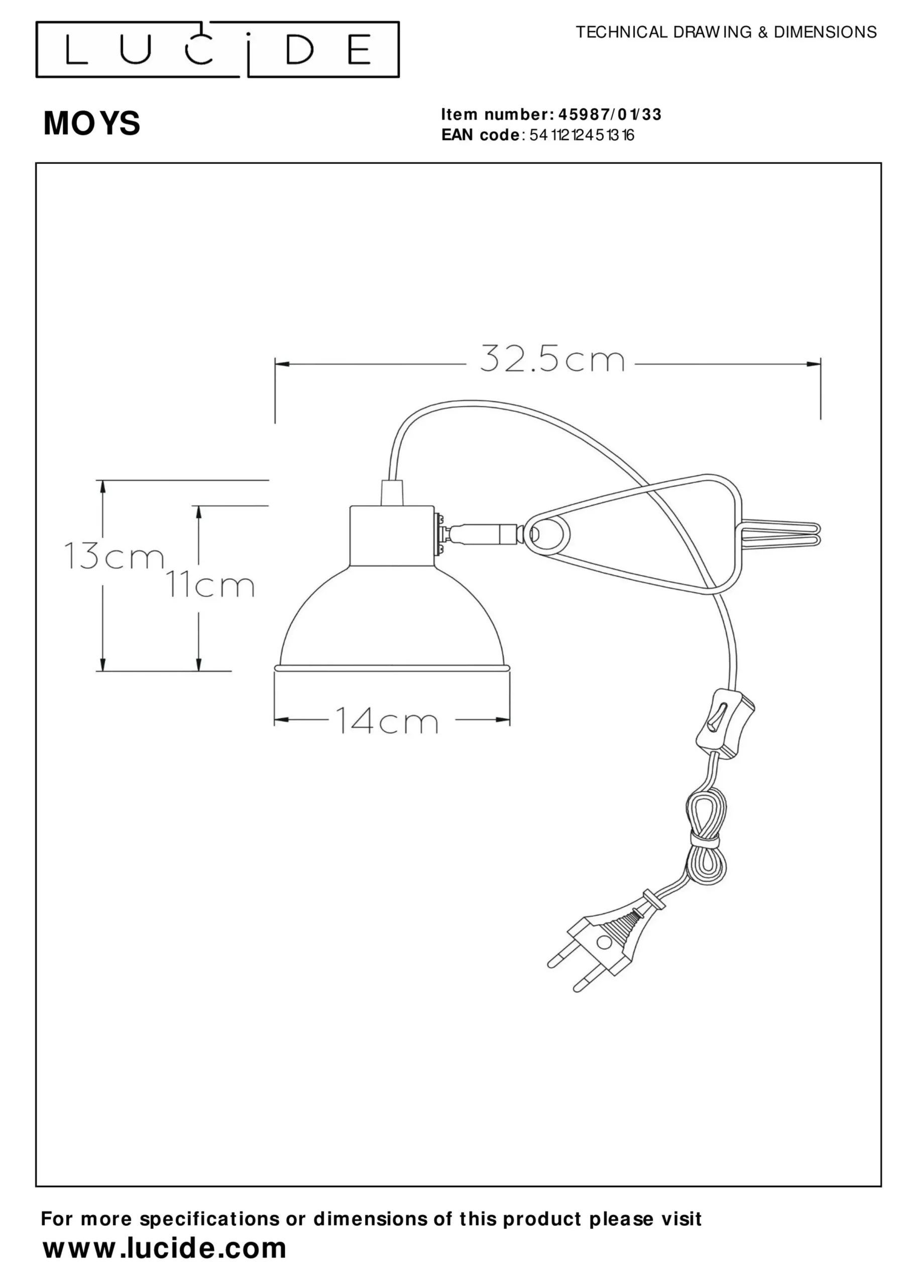 MOYS - Klemlamp - 1xE27 - Groen*Lucide Outlet
