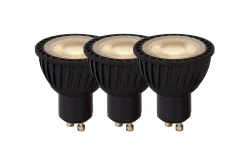 MR16 - Led lamp - Ø 5 cm - LED Dimb. - GU10 - 3x5W 3000K - Zwart - Set van 3*Lucide Online