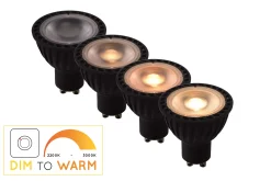 MR16 - Led lamp - Ø 5 cm - LED Dim to warm - GU10 - 1x5W 2200K/3000K - Zwart*Lucide Cheap