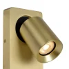 NIGEL - Bedlamp / Wandlamp - LED Dim to warm - GU10 - 1x5W 2200K/3000K - Met USB oplaadpunt - Mat Goud / Messing*Lucide Online