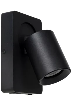 NIGEL - Bedlamp / Wandlamp - LED Dim to warm - GU10 - 1x5W 2200K/3000K - Met USB oplaadpunt - Zwart*Lucide Best