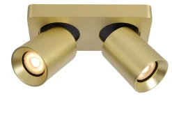 NIGEL - Plafondspot - LED Dim to warm - GU10 - 2x5W 2200K/3000K - Mat Goud / Messing*Lucide Outlet
