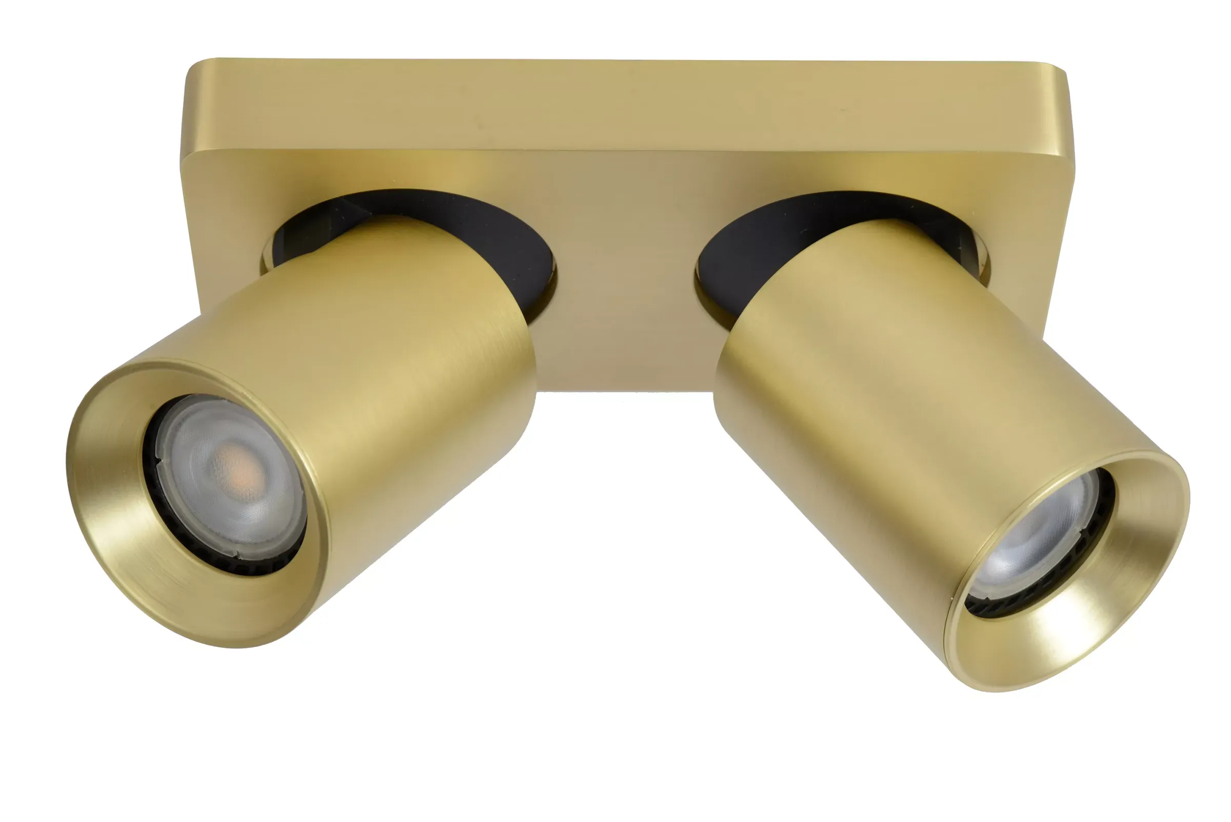 NIGEL - Plafondspot - LED Dim to warm - GU10 - 2x5W 2200K/3000K - Mat Goud / Messing*Lucide Outlet