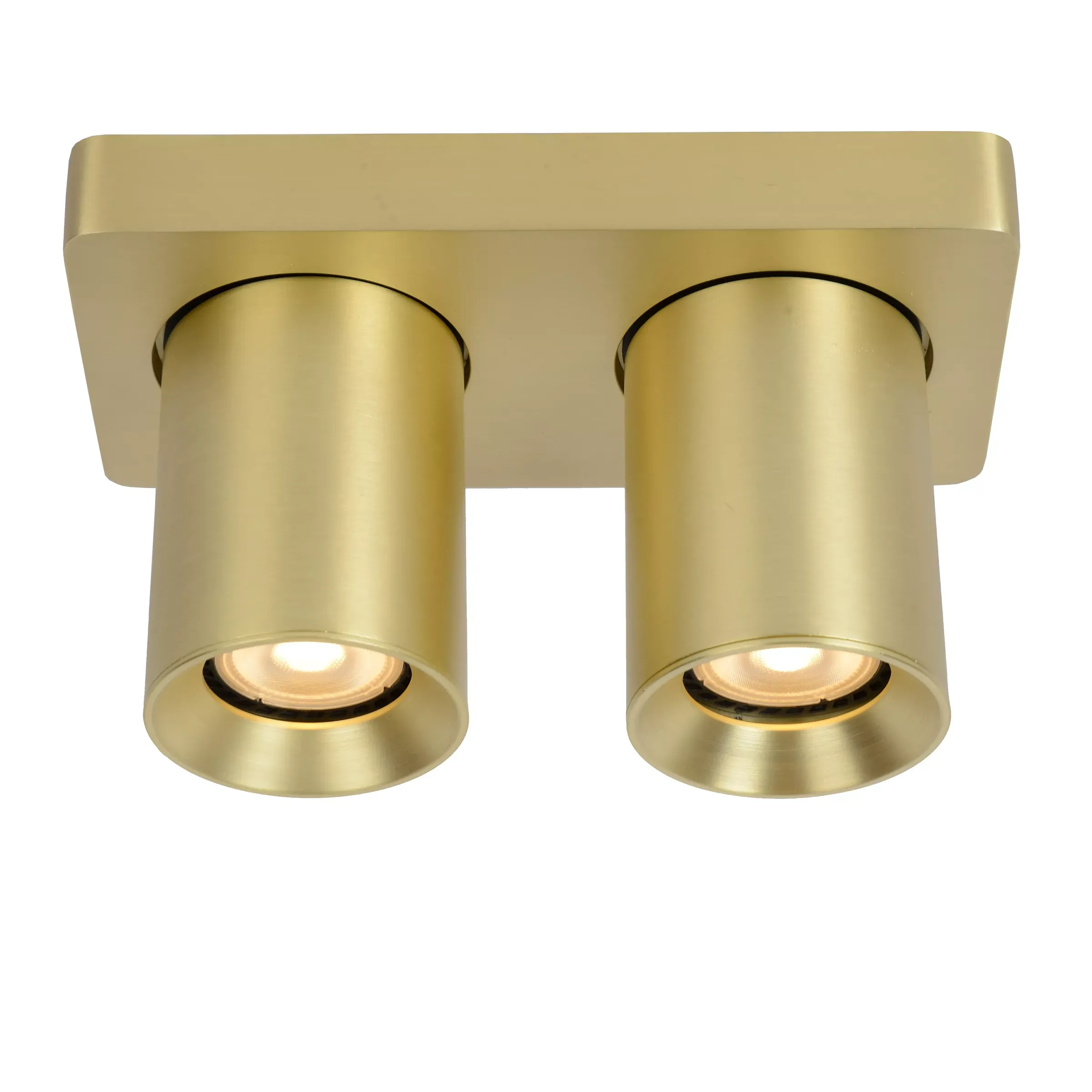 NIGEL - Plafondspot - LED Dim to warm - GU10 - 2x5W 2200K/3000K - Mat Goud / Messing*Lucide Outlet