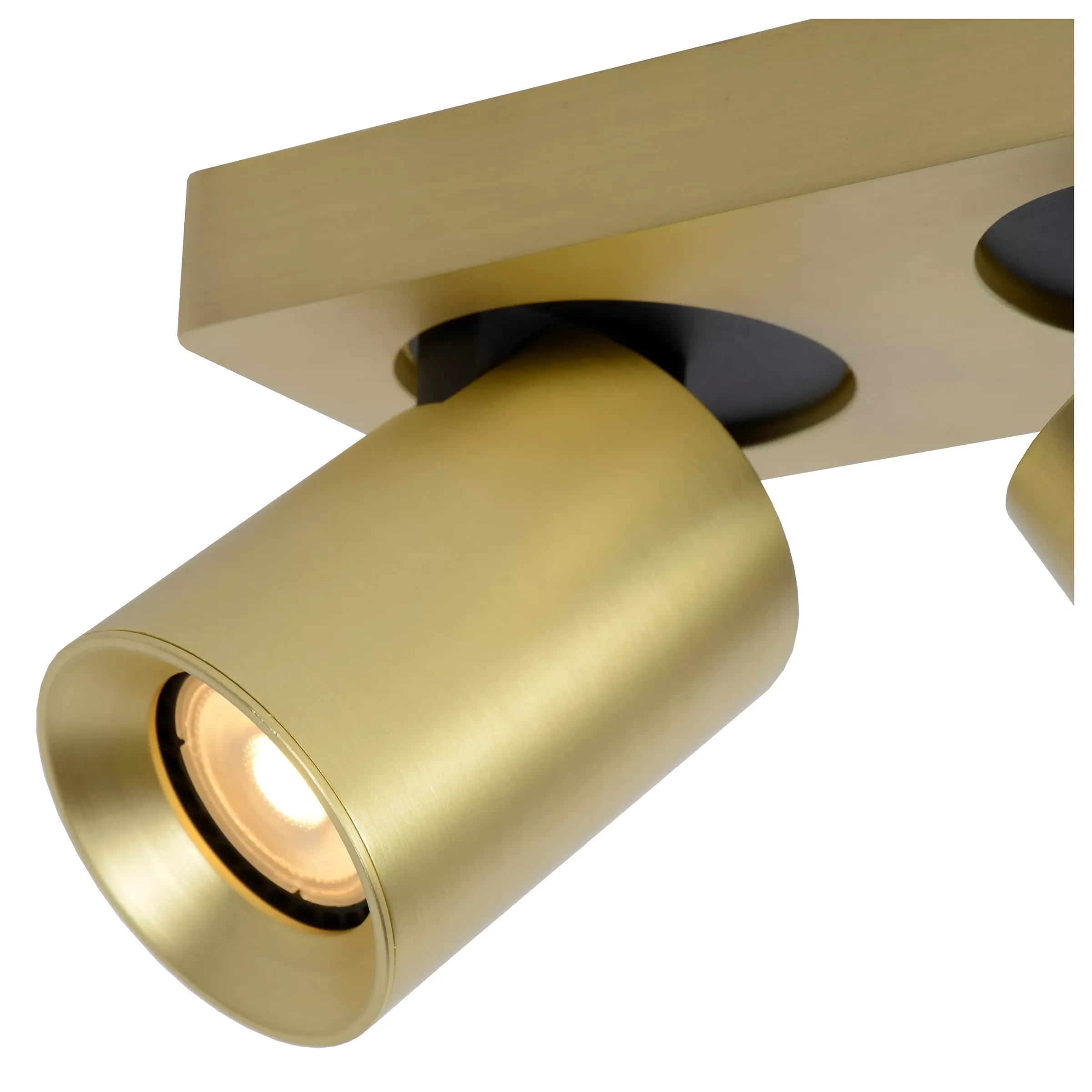NIGEL - Plafondspot - LED Dim to warm - GU10 - 2x5W 2200K/3000K - Mat Goud / Messing*Lucide Outlet