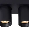 NIGEL - Plafondspot - LED Dim to warm - GU10 - 2x5W 2200K/3000K - Zwart*Lucide Best