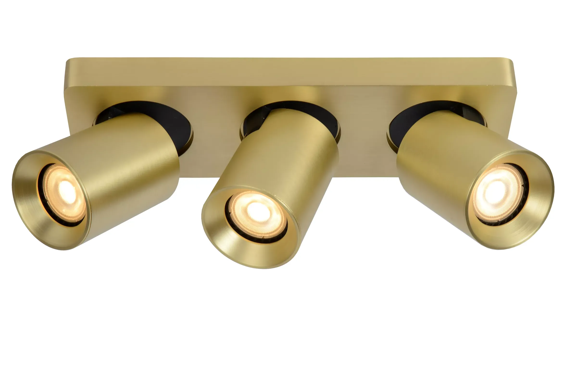 NIGEL - Plafondspot - LED Dim to warm - GU10 - 3x5W 2200K/3000K - Mat Goud / Messing*Lucide Best