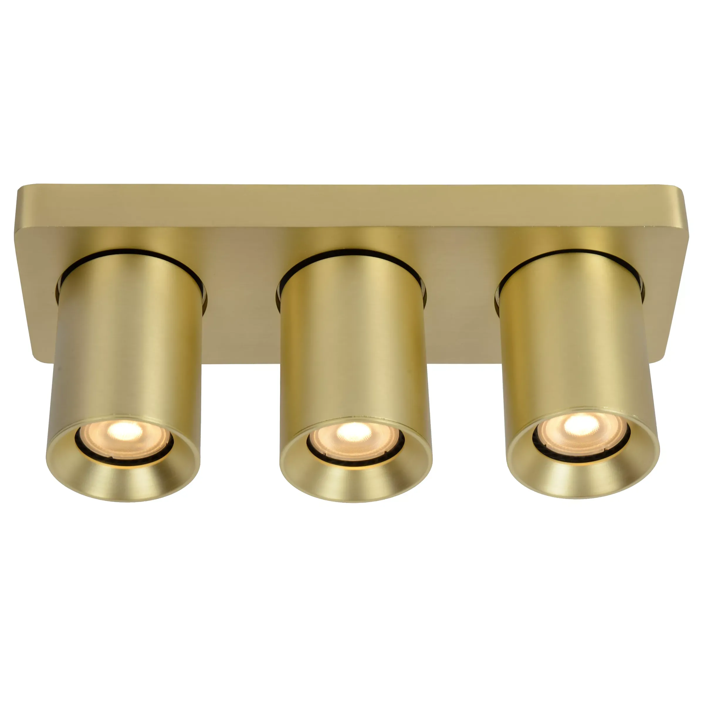 NIGEL - Plafondspot - LED Dim to warm - GU10 - 3x5W 2200K/3000K - Mat Goud / Messing*Lucide Best