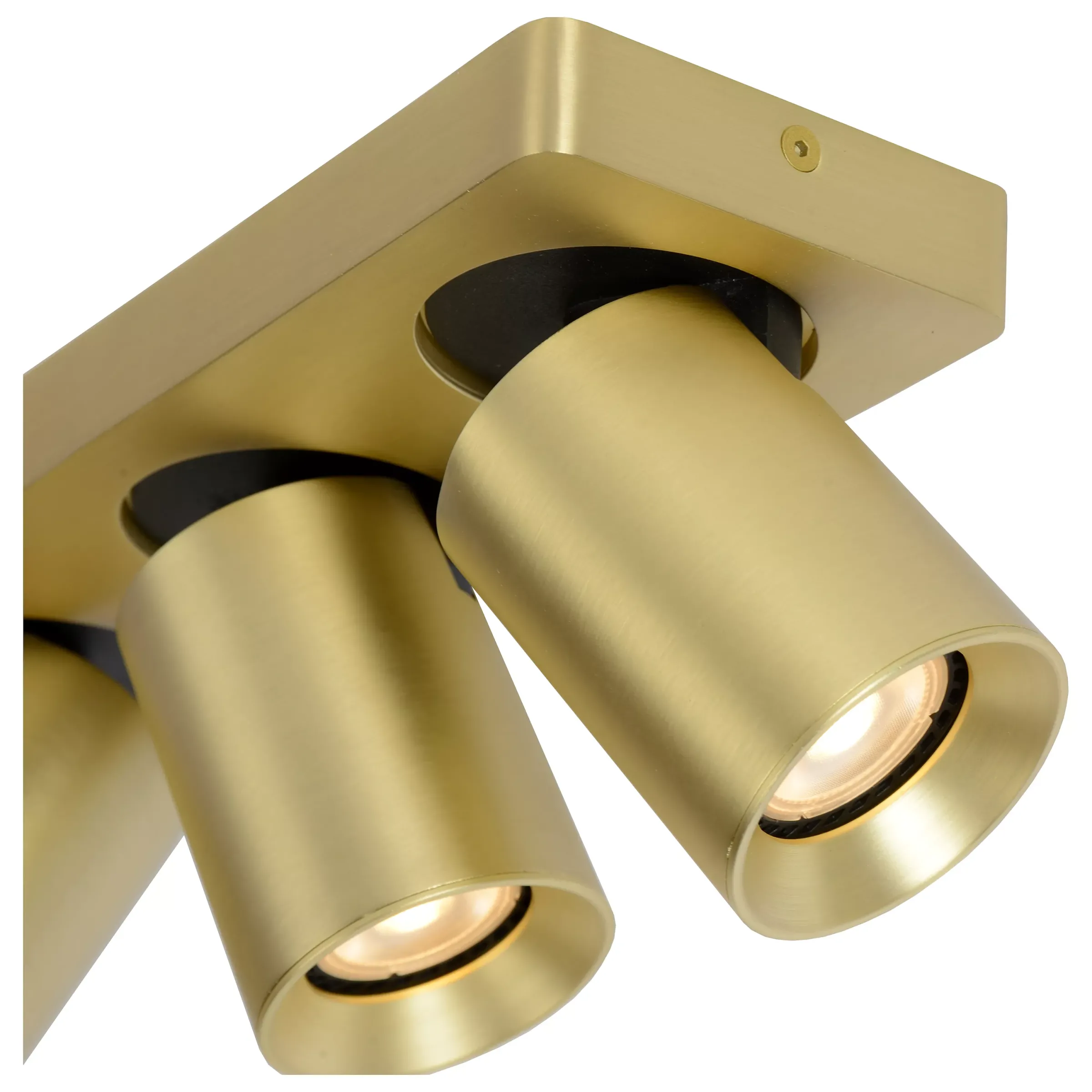 NIGEL - Plafondspot - LED Dim to warm - GU10 - 3x5W 2200K/3000K - Mat Goud / Messing*Lucide Best