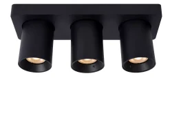 NIGEL - Plafondspot - LED Dim to warm - GU10 - 3x5W 2200K/3000K - Zwart*Lucide Sale