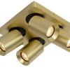 NIGEL - Plafondspot - LED Dim to warm - GU10 - 4x5W 2200K/3000K - Mat Goud / Messing*Lucide Fashion