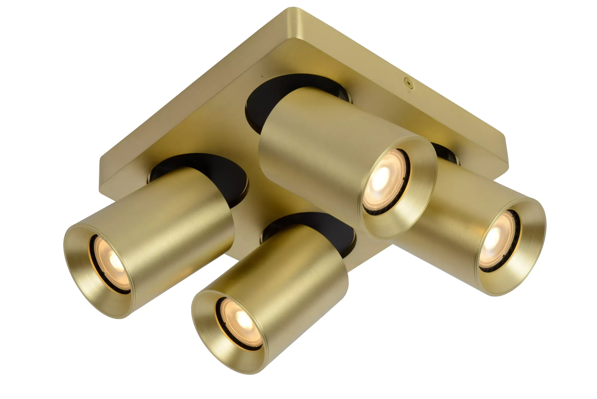 NIGEL - Plafondspot - LED Dim to warm - GU10 - 4x5W 2200K/3000K - Mat Goud / Messing*Lucide Fashion