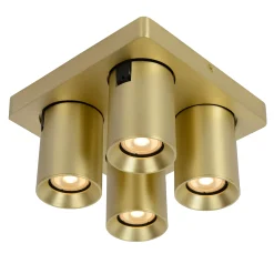 NIGEL - Plafondspot - LED Dim to warm - GU10 - 4x5W 2200K/3000K - Mat Goud / Messing*Lucide Fashion