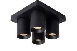 NIGEL - Plafondspot - LED Dim to warm - GU10 - 4x5W 2200K/3000K - Zwart*Lucide Shop