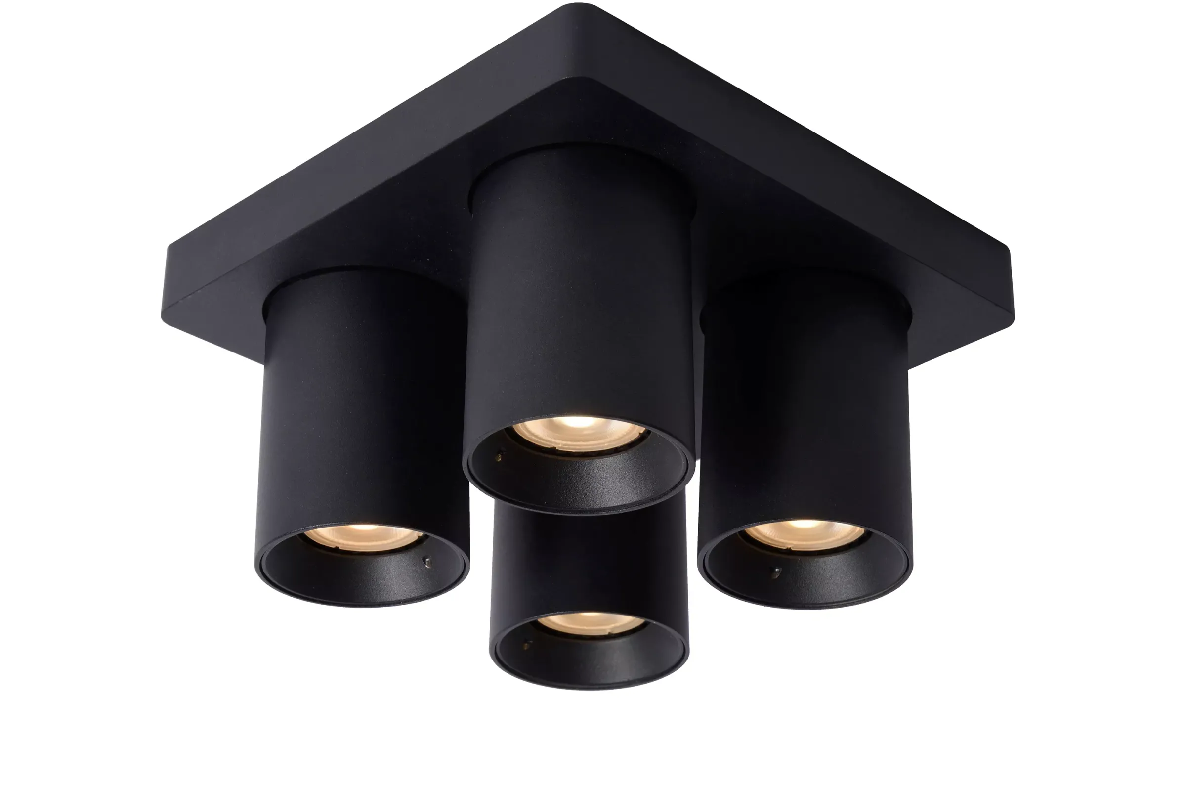 NIGEL - Plafondspot - LED Dim to warm - GU10 - 4x5W 2200K/3000K - Zwart*Lucide Shop