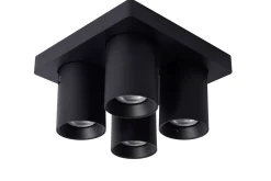 NIGEL - Plafondspot - LED Dim to warm - GU10 - 4x5W 2200K/3000K - Zwart*Lucide Shop