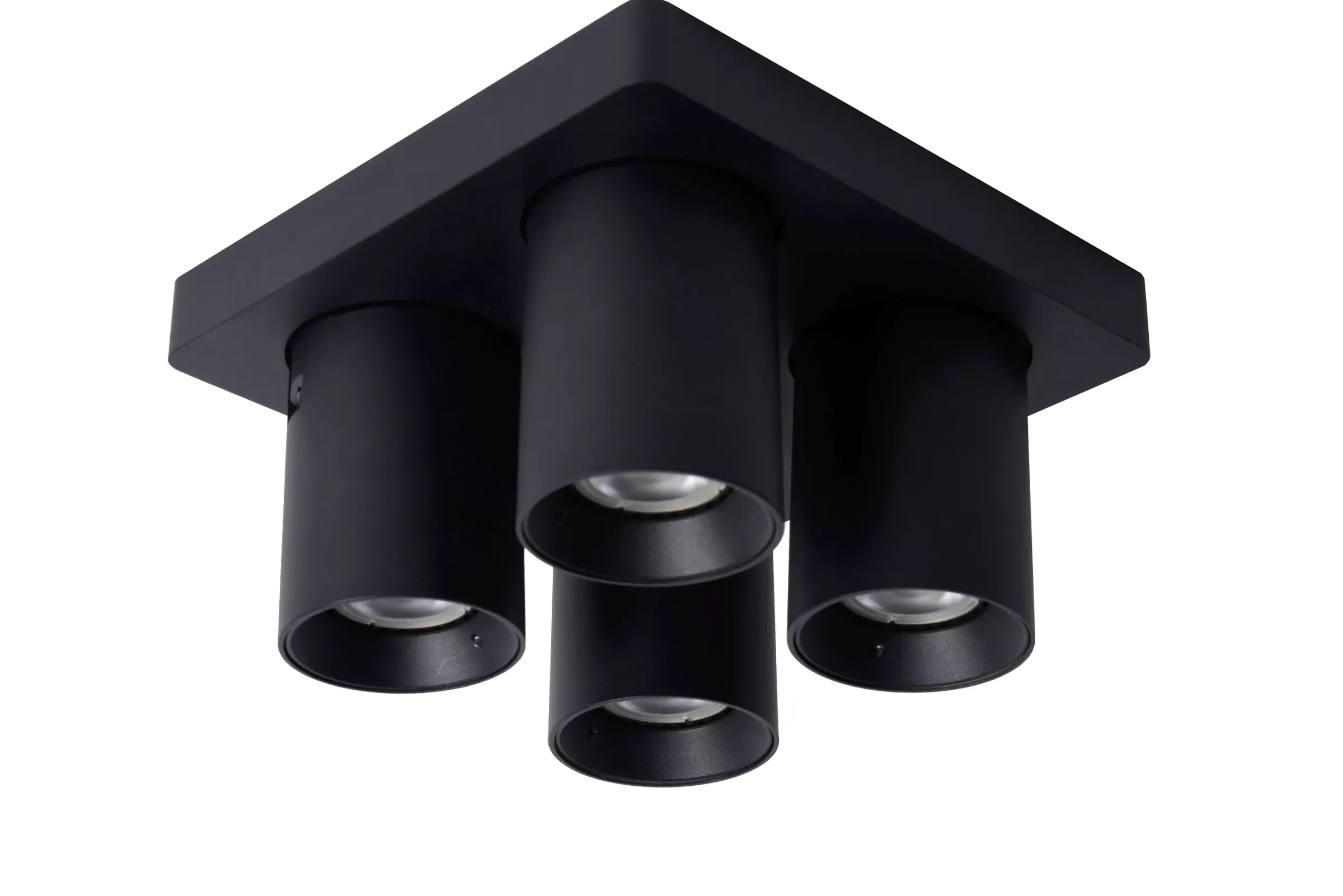 NIGEL - Plafondspot - LED Dim to warm - GU10 - 4x5W 2200K/3000K - Zwart*Lucide Shop